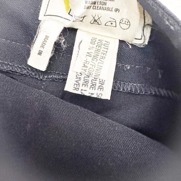 Laurel Navy Blue Pleated Gold Button High Waist Pants Wool/Silk Size 42 - Picture 5 of 9